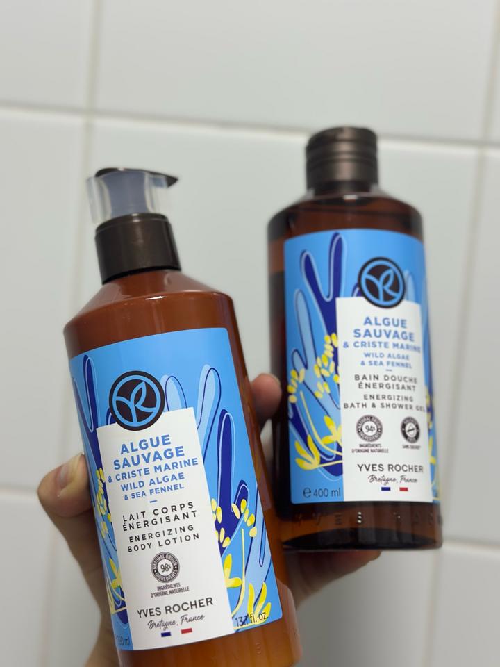 Гель для душа и лосьон для тела yves rocher algue sauvage