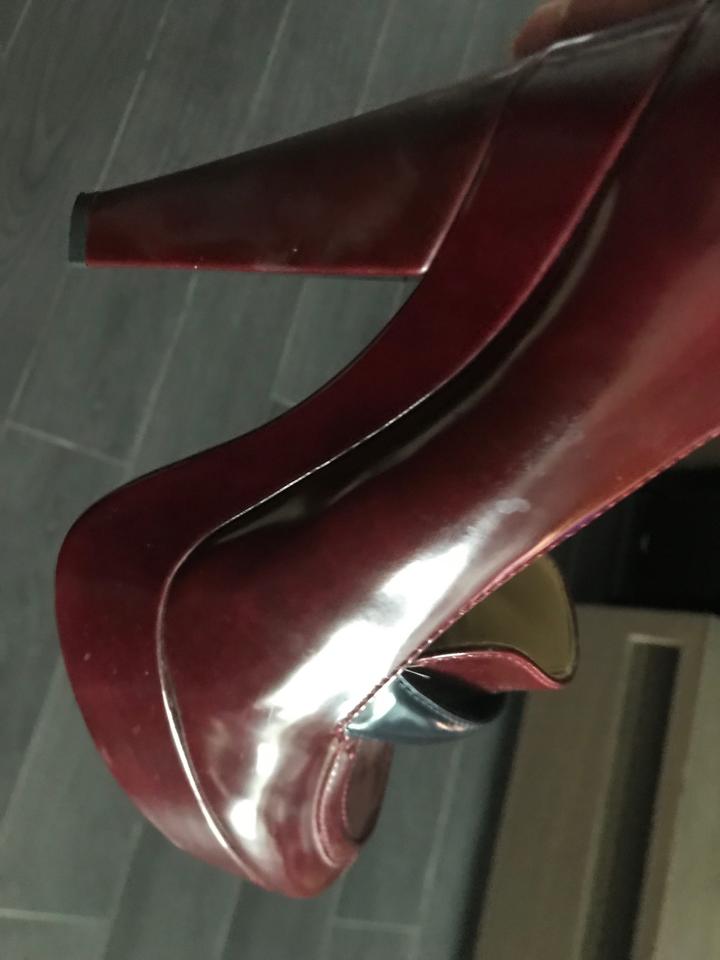 Stella McCartney Туфли бордовые на устойчивом каблуке