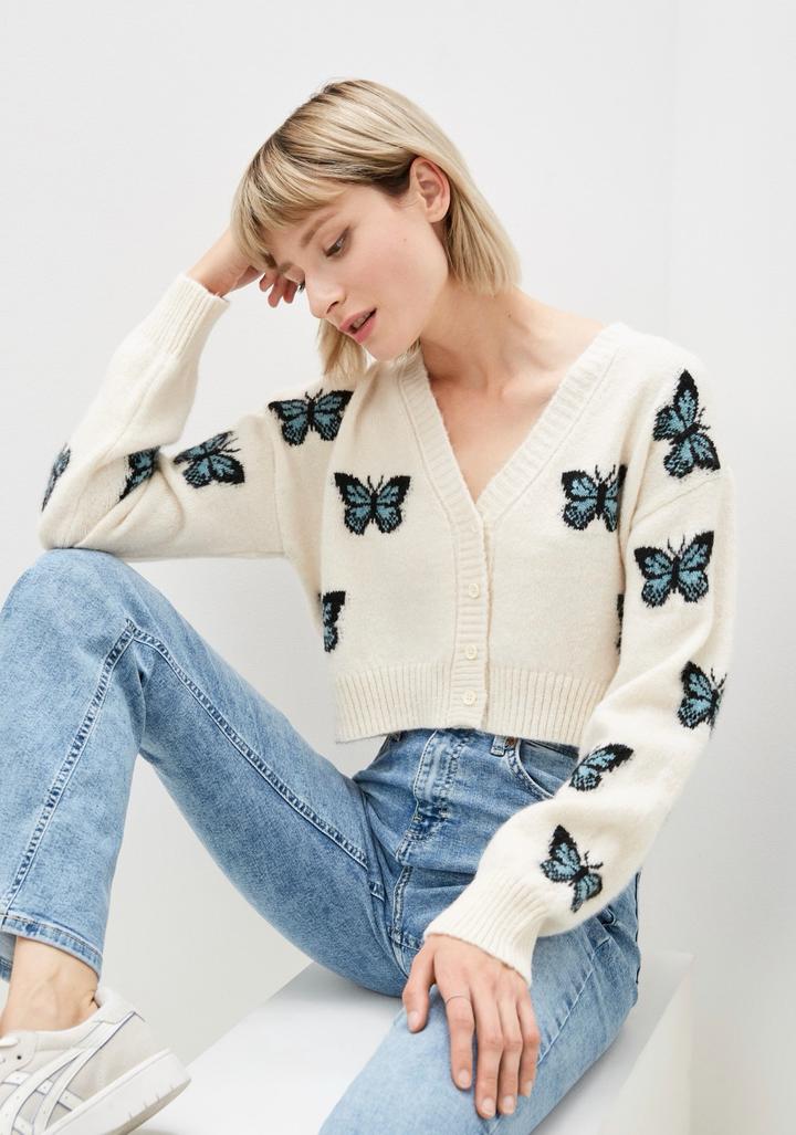 Topshop Укороченный кардиган с принтом бабочек