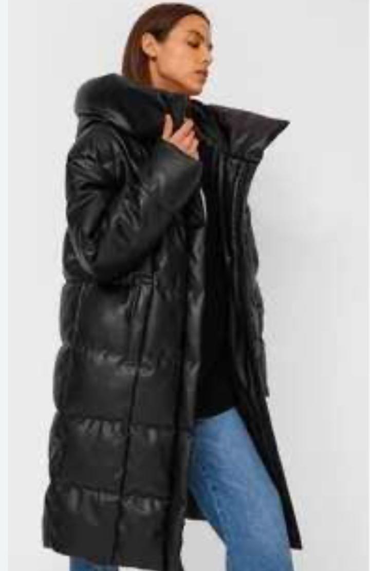 Stradivarius Пуховик Страдивариус ЭКО Кожа