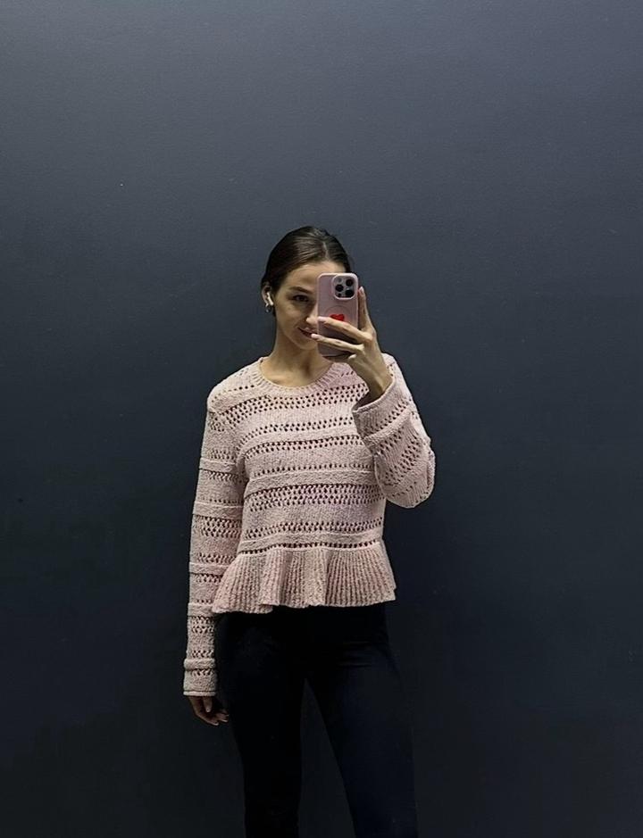 H&M Джемпер вязаный ажурный с баской