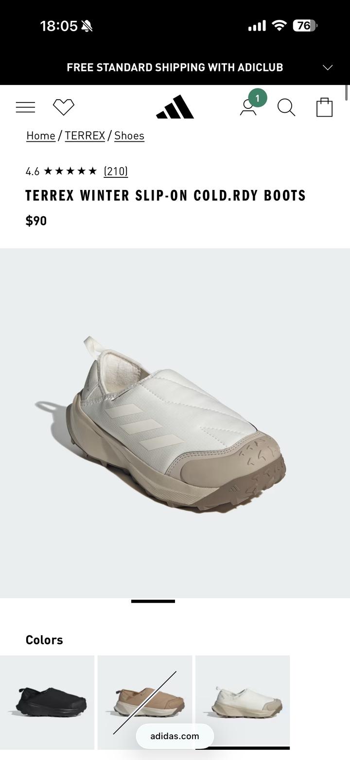 Слипоны adidas Terrex Winter Slip-On Cold.Rdy