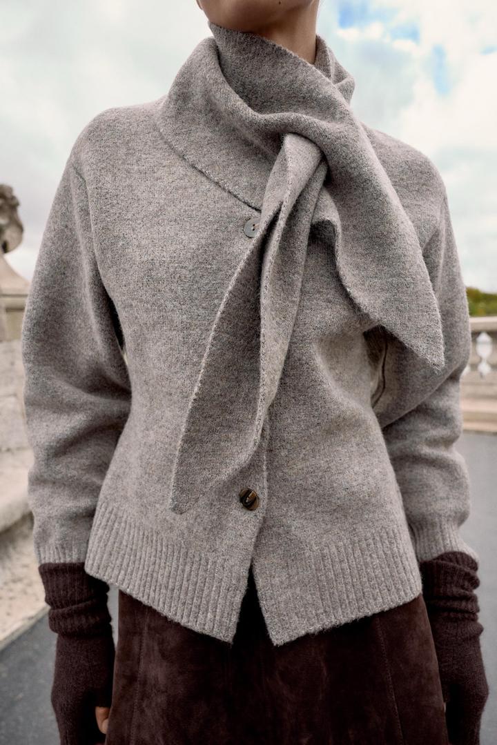 Кардиган с шарфом Zara