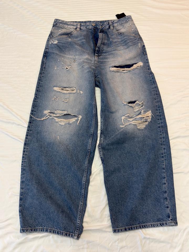 Pull & Bear Широкие рваные джинсы STWD