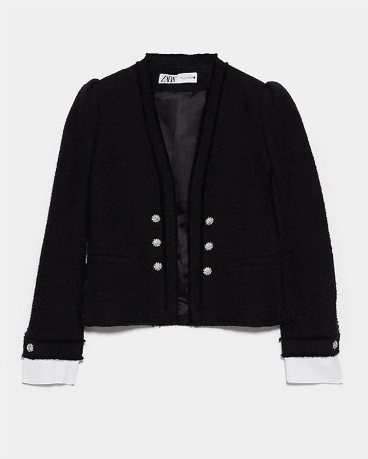 Zara Твидовый пиджак хс