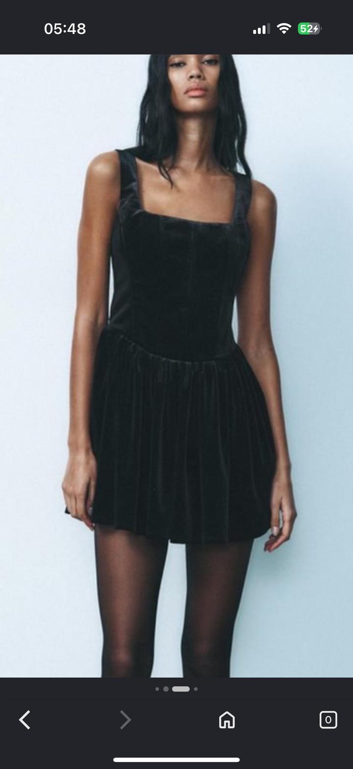 Zara Черное бархатное платье