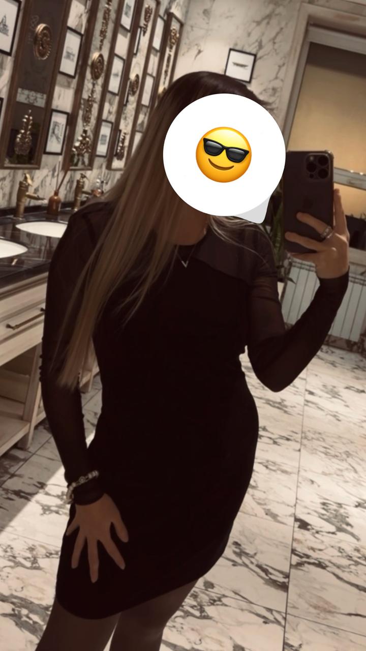 Платье мини черное
