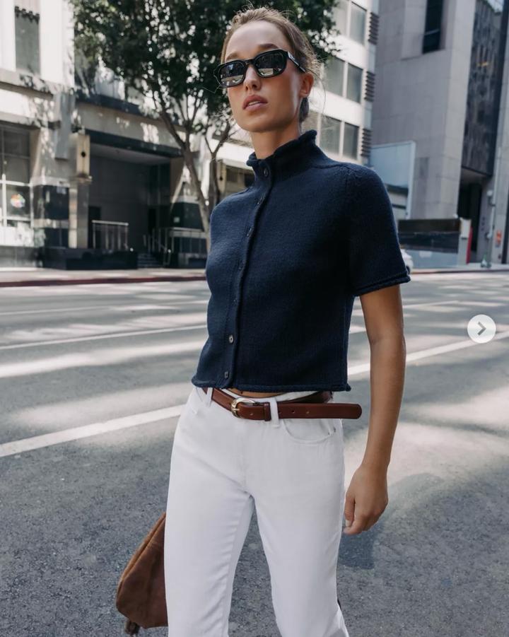 Кардиган ZARA укороченный на пуговицах с коротким рукавом