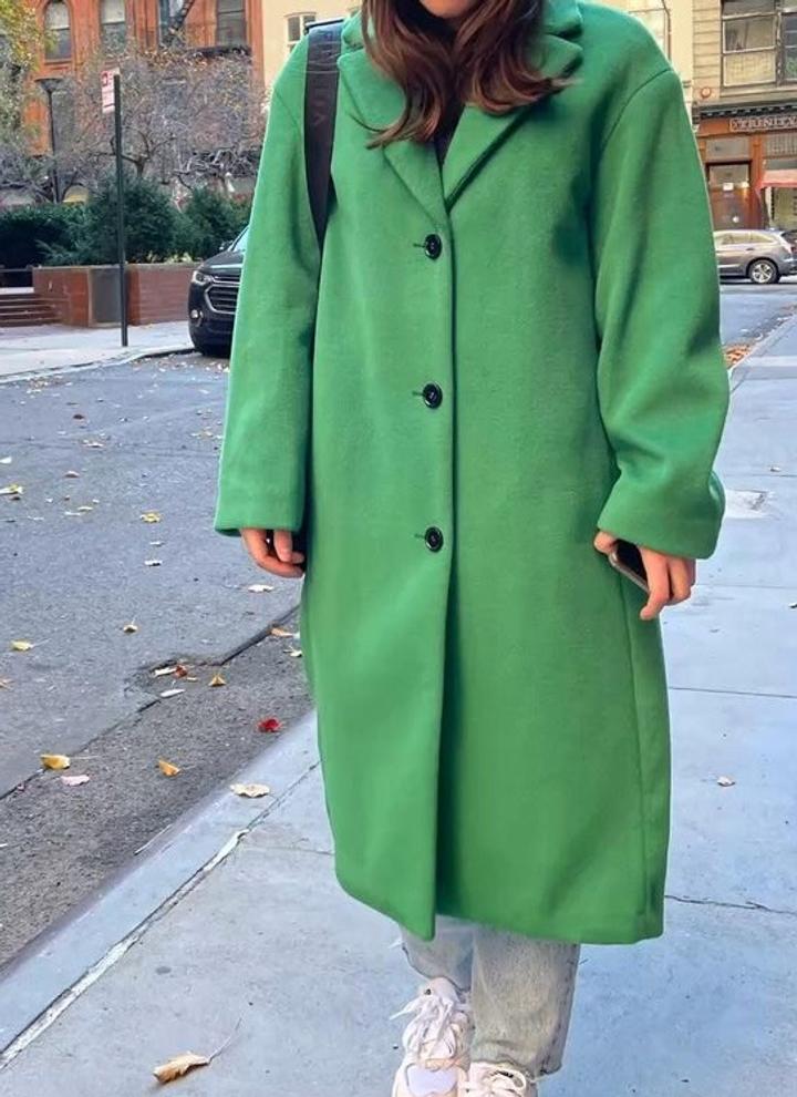 Зеленое пальто H&M