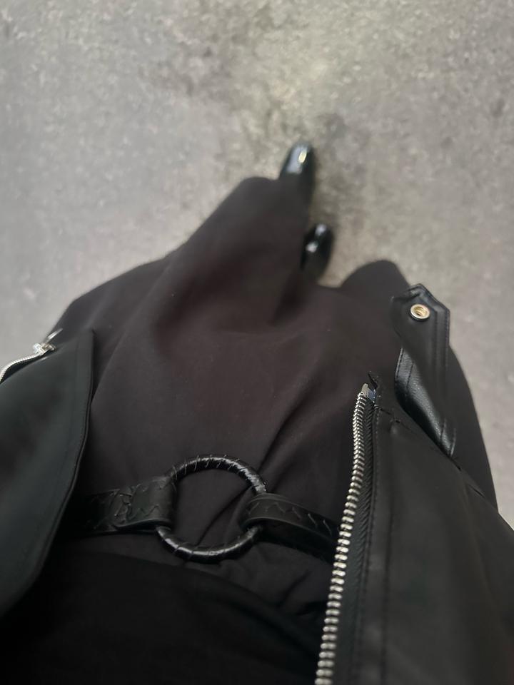 Платье с жилетом из экокожи