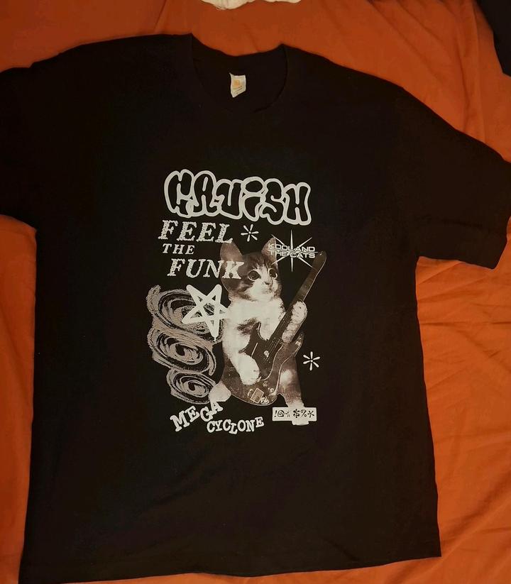 Футболка с принтом кота рокера cavish