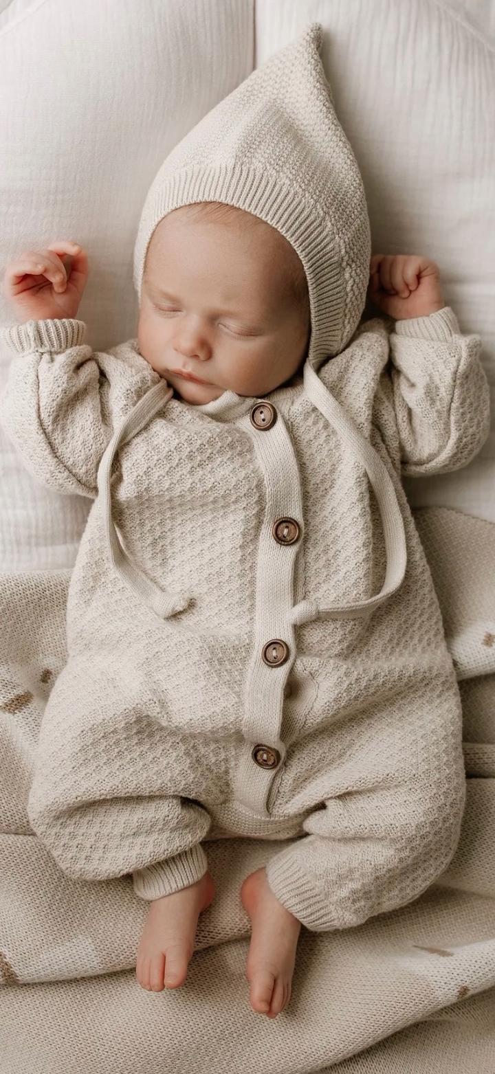 loomknits Вязаный детский комбинезон с чепчиком