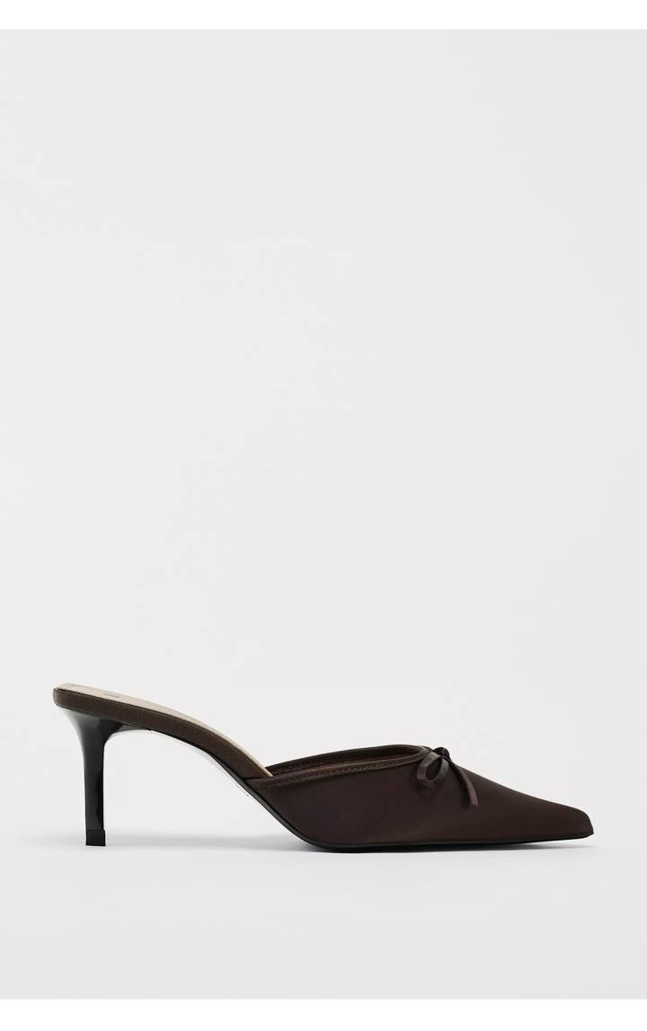 Мюли на каблуке с бантом Zara