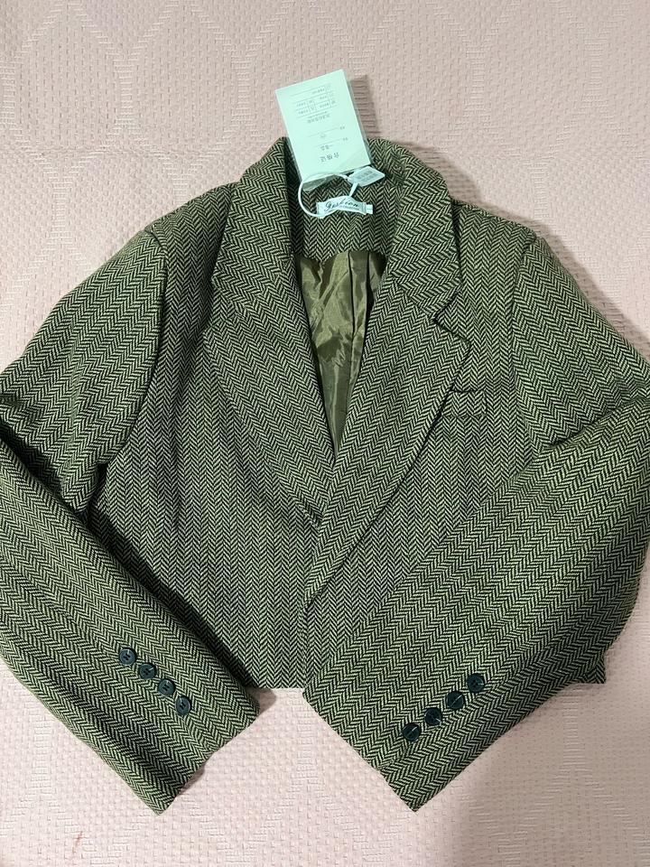 Fashion Укороченный пиджак в елочку