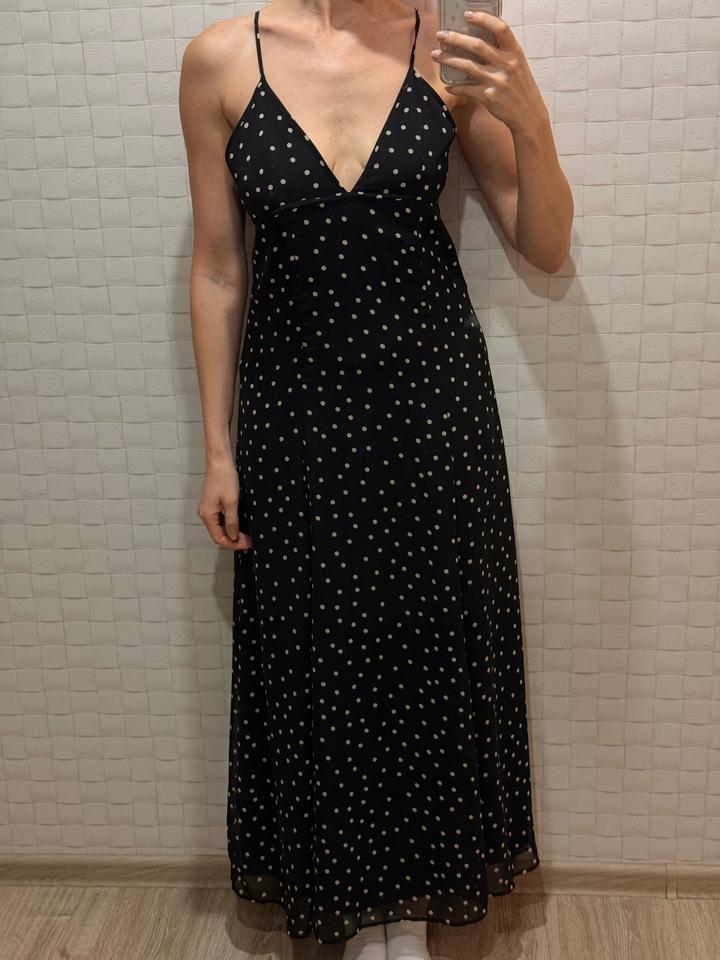 Zara Платье в горошек на бретелях