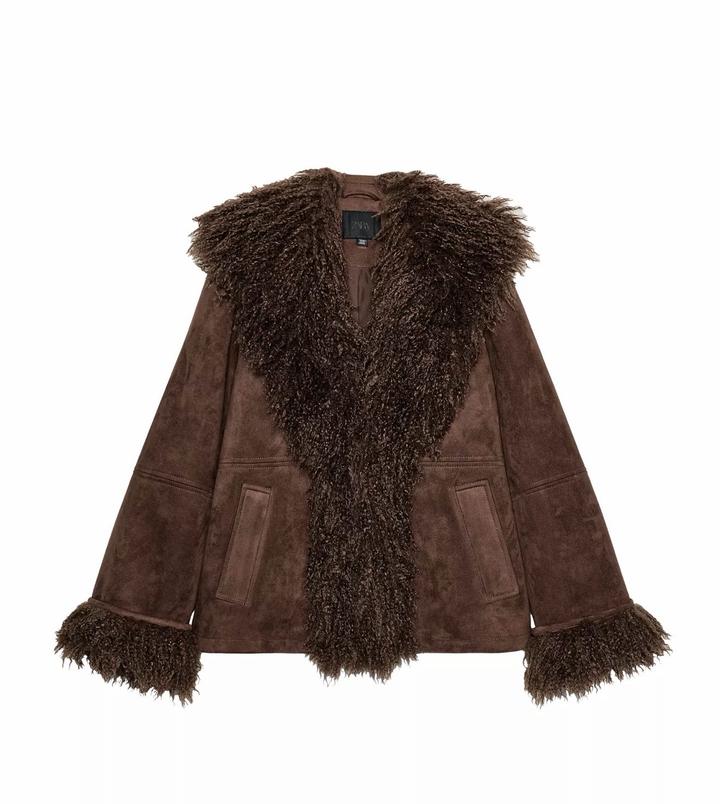 Куртка ZARA двусторонняя с эффектом меха