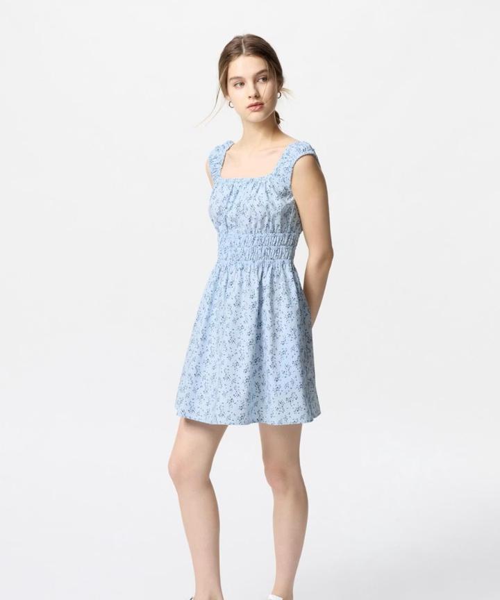 Платье UNIQLO Cotton Gathered Sleeveless Mini Dress
