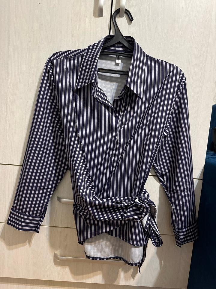 Fashion Рубашка в полоску с завязками