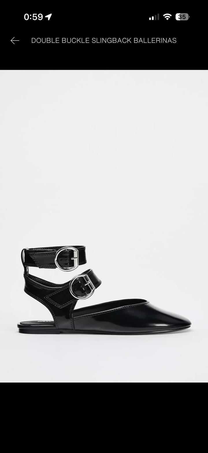 Балетки Zara с ремешками и пряжками