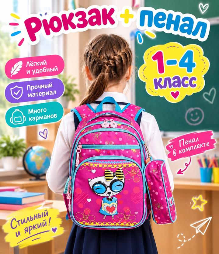 Новый Школьный рюкзак с пеналом