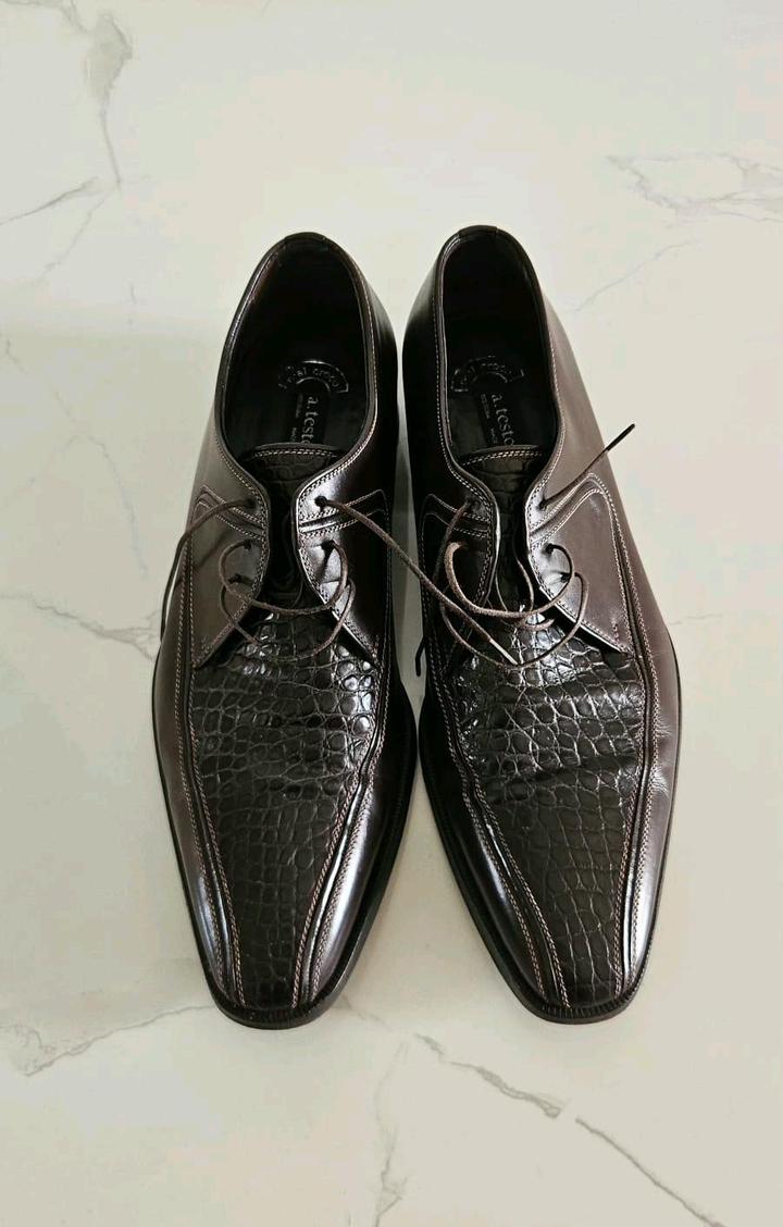 a. testoni Туфли A.Testoni Black Label, кожа крокодила (оригинал)
