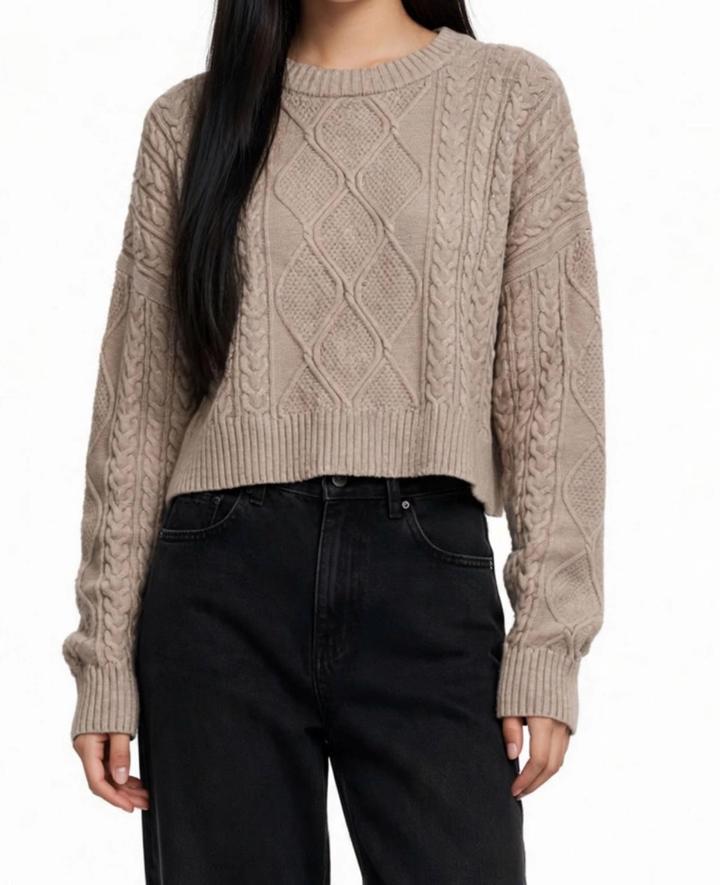 Bershka Укороченный джемпер с узором косы