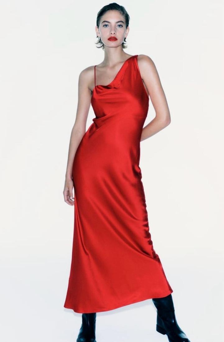 Zara Платье атласное