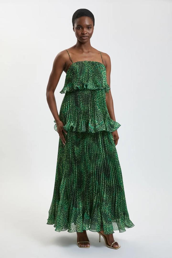 Плиссированное платье макси KAREN MILLEN