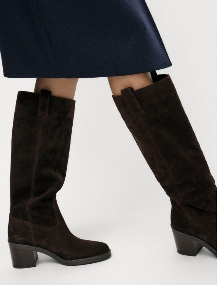 Замшевые сапоги Zara