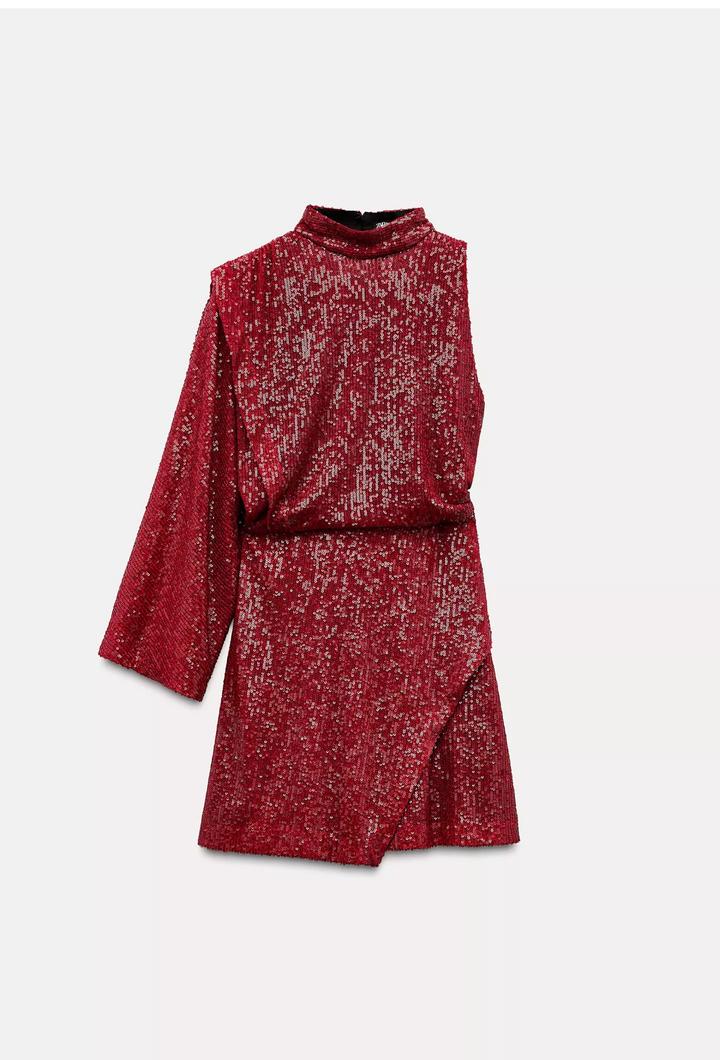 ZARA Платье мини вечернее с пайетками