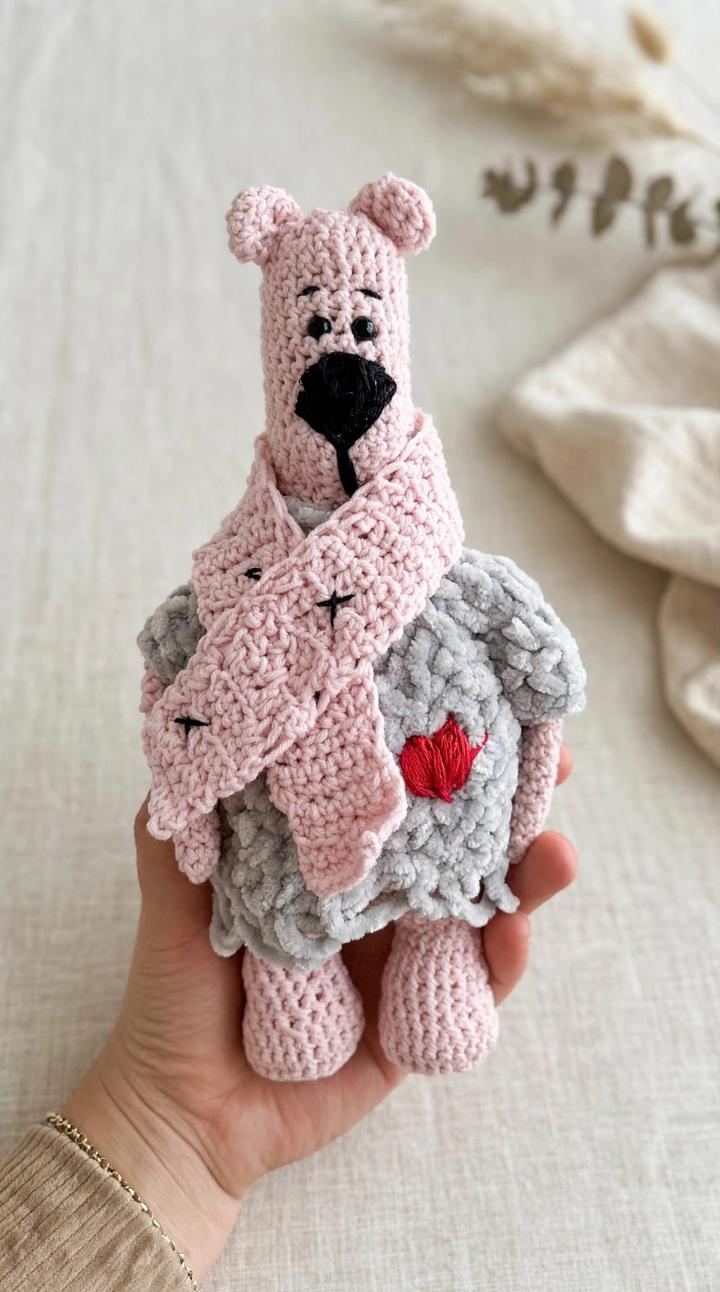 Вязаная игрушка медведь