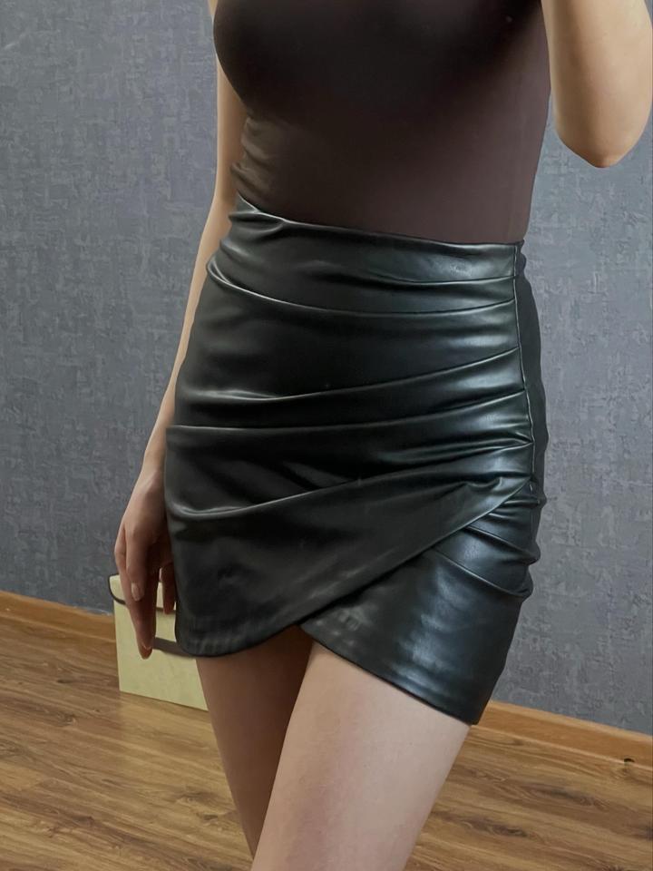 Zara Юбка кожаная