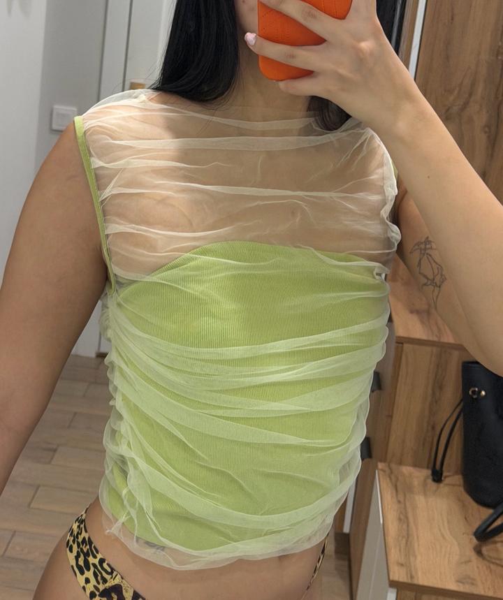ZARA топ с сетчатым верхом