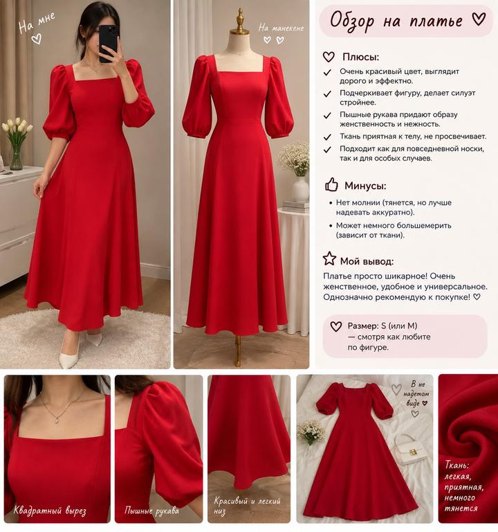❤️ Продам красивое красное платье ❤️ ✨ Покупала за 15000 ₸, отдам всего за 8000