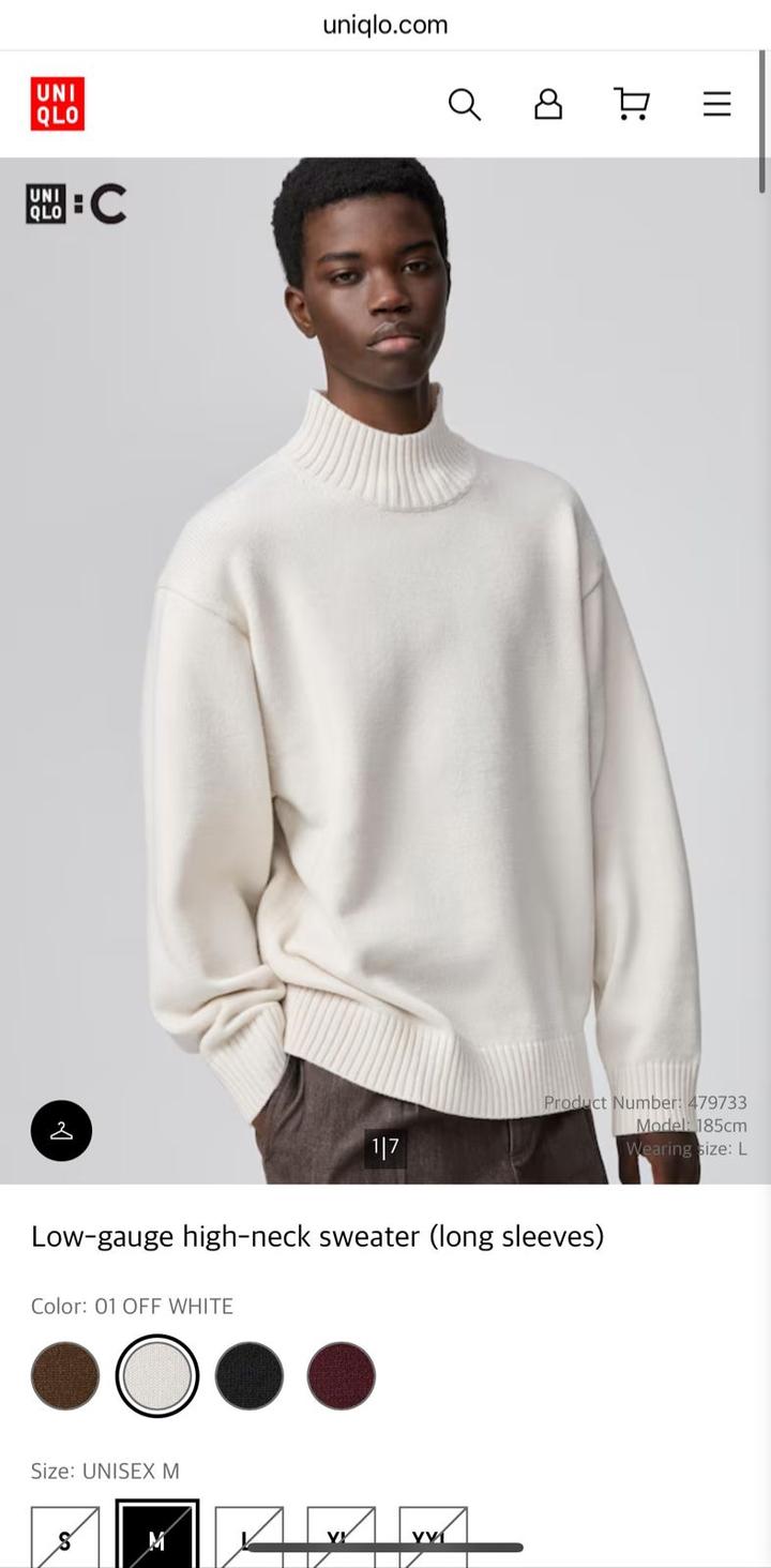 UNIQLO джемпер с высоким воротом