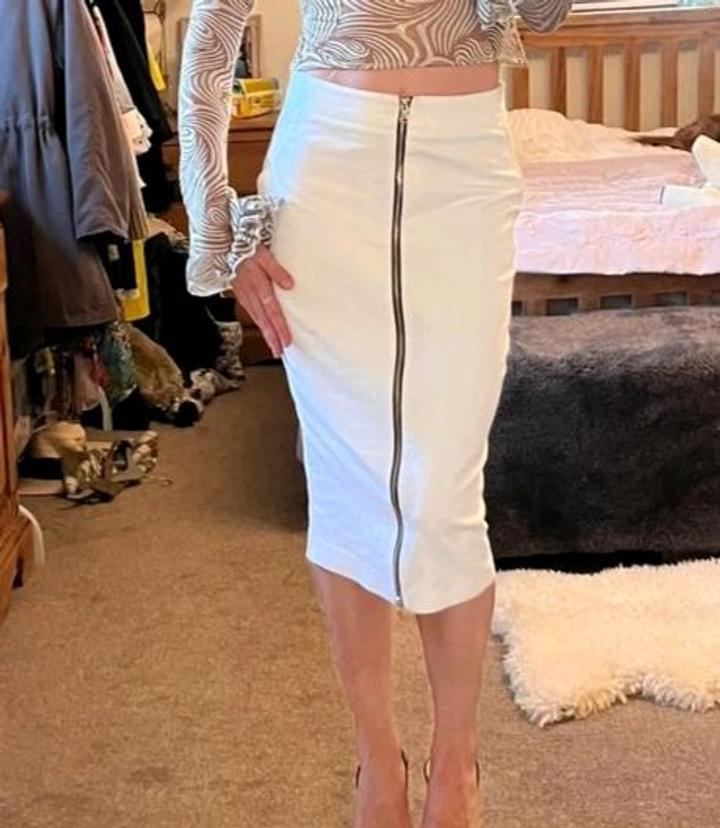 River Island Юбка белая миди S р 42 на талию 63-66 см карандаш футляр