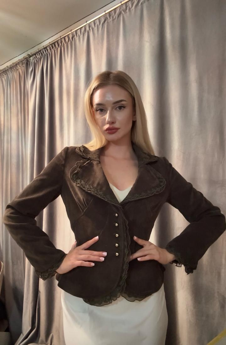 Max Mara Приталенный вельветовый пиджак MaxMara оригинал