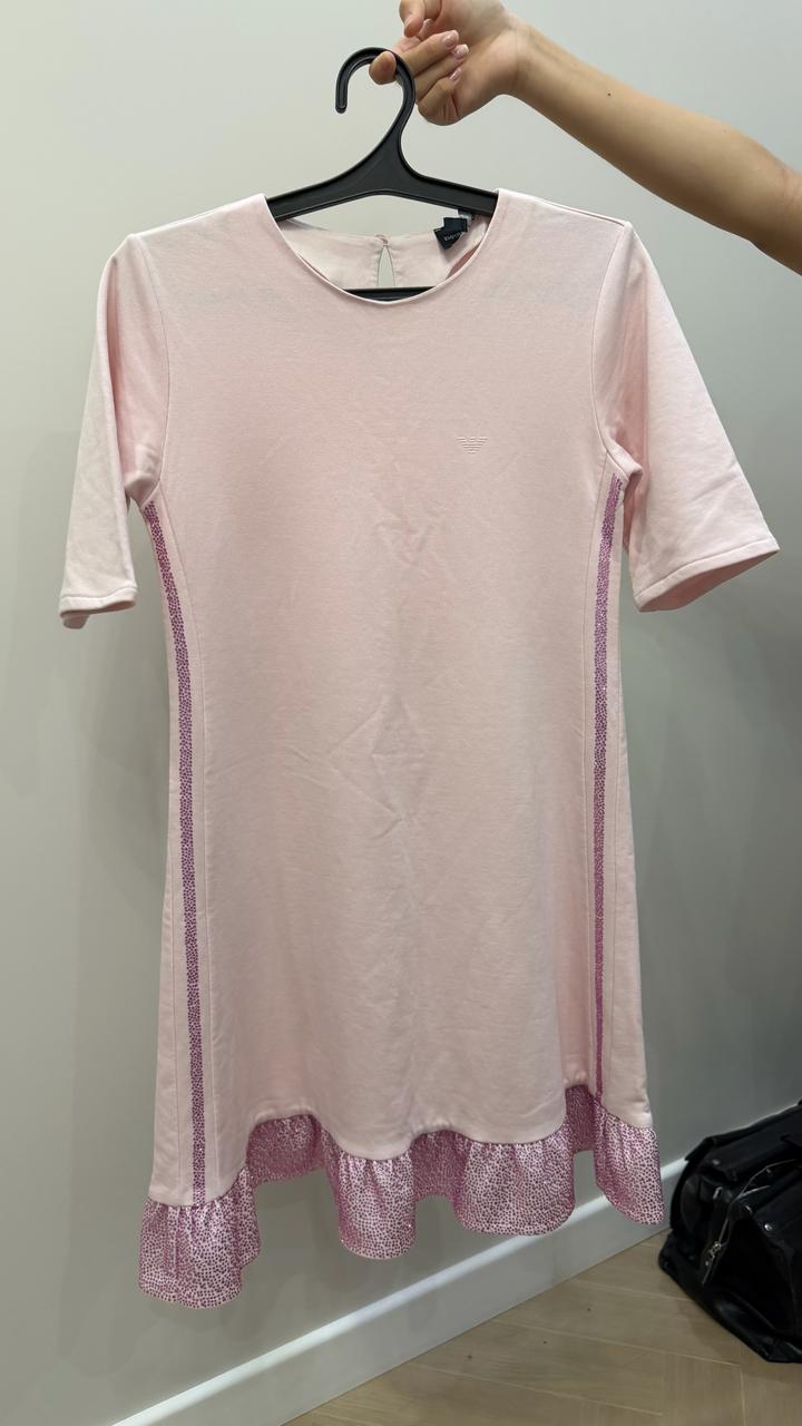 Платье Emporio Armani повседневное с принтом, мини, розовое, фиолетовое