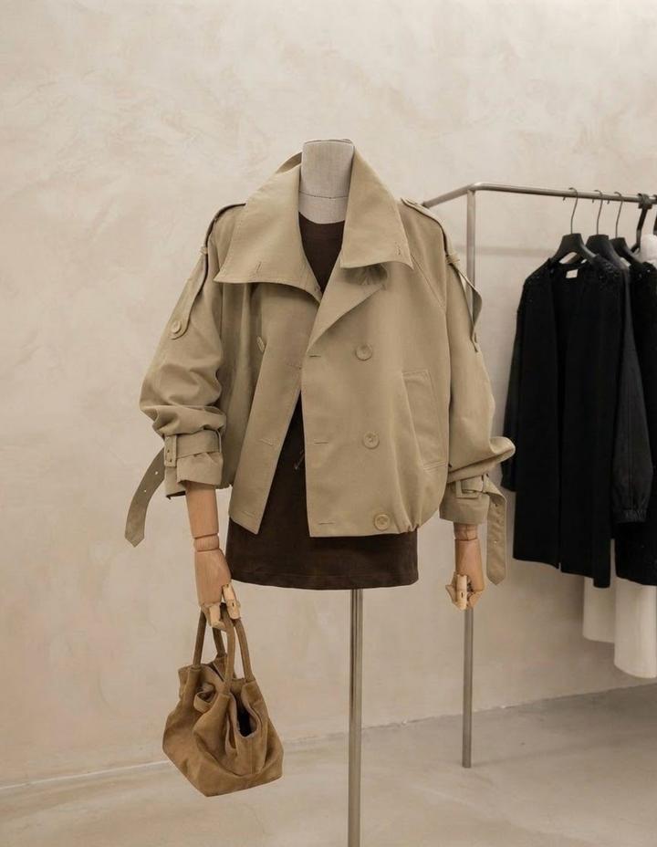 Fashion Укороченный тренч