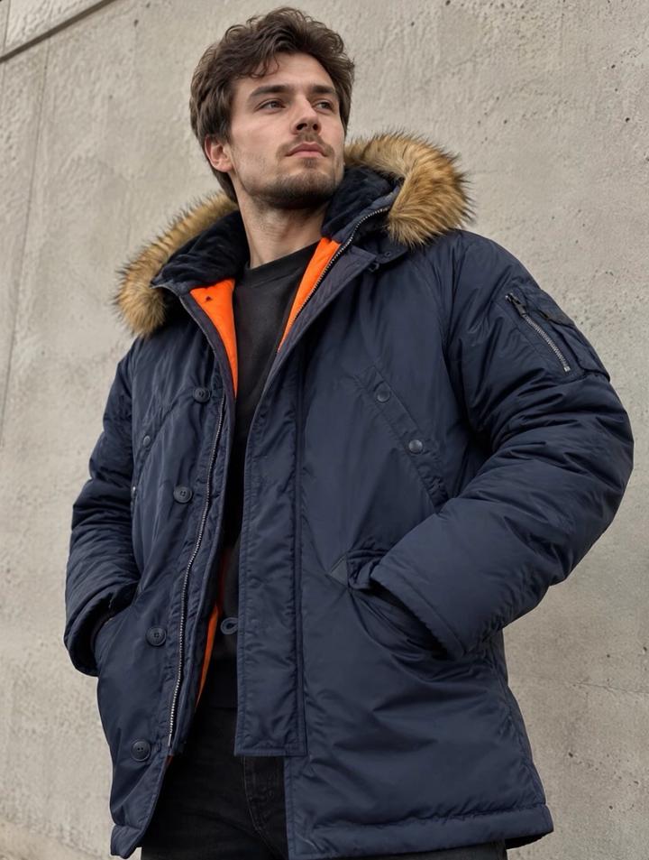 Alpha Industries Мужская зимняя парка с капюшоном