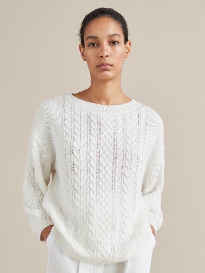 Белый свитер Massimo Dutti