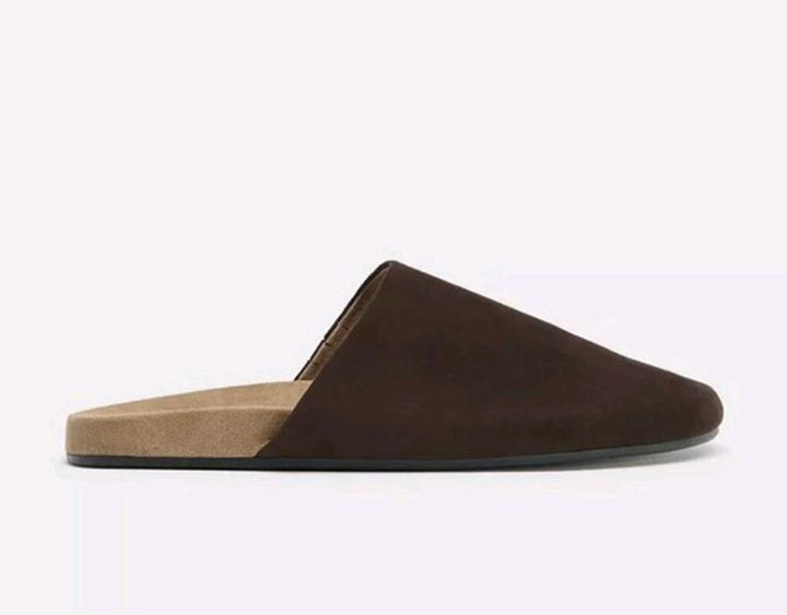 Zara Замшевые мюли на плоской подошве