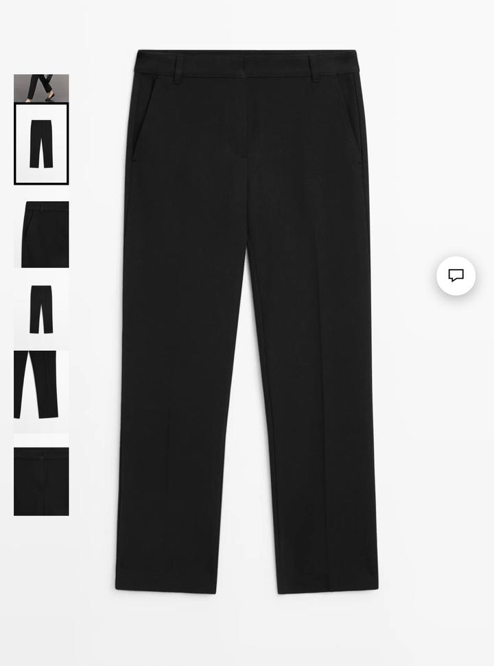Massimo Dutti Черные брюки прямого кроя