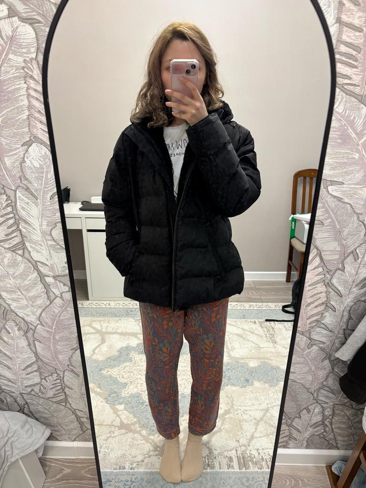 Пуховик ZARA с капюшоном