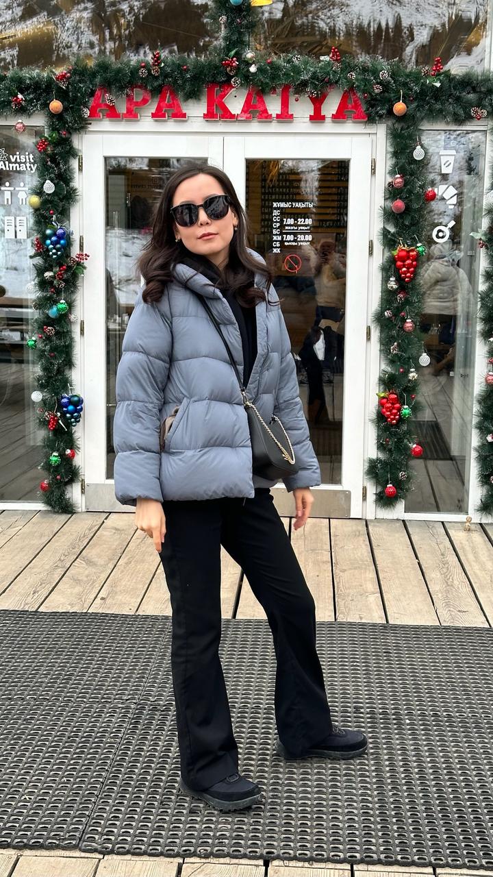 Пуховик Uniqlo женский голубой