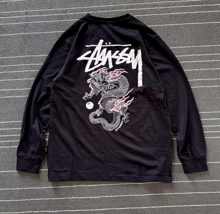 Черный лонгслив stussy