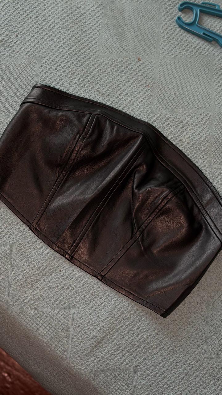 Zara Кожаный топ бандо