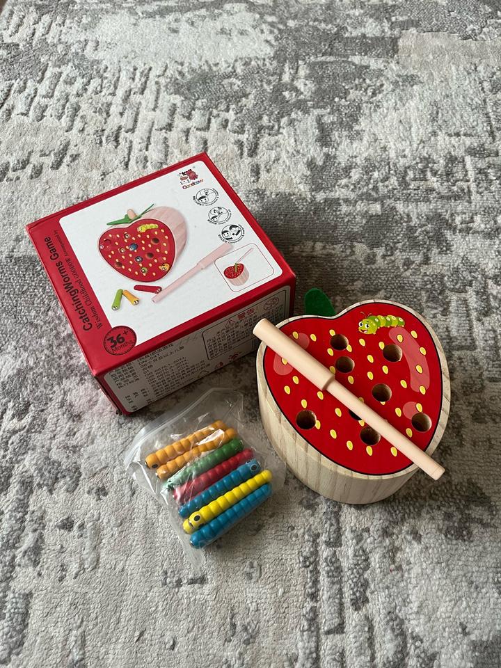 Деревянная игрушка поймай червяка