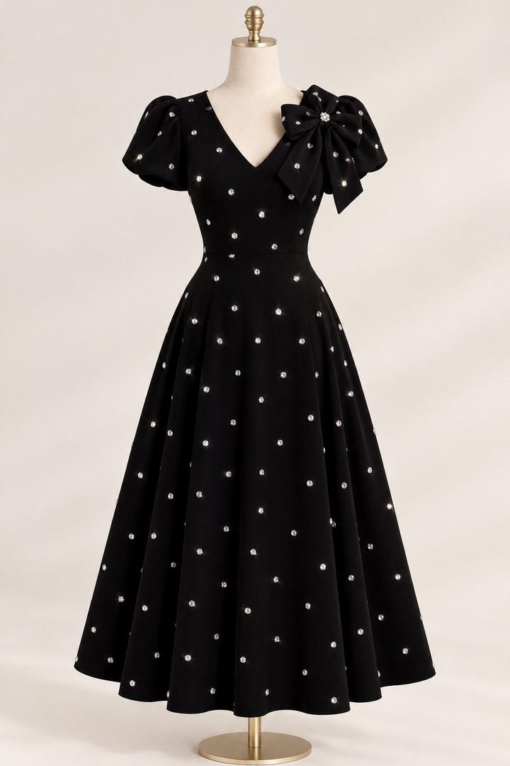 Вечернее платье с бантом