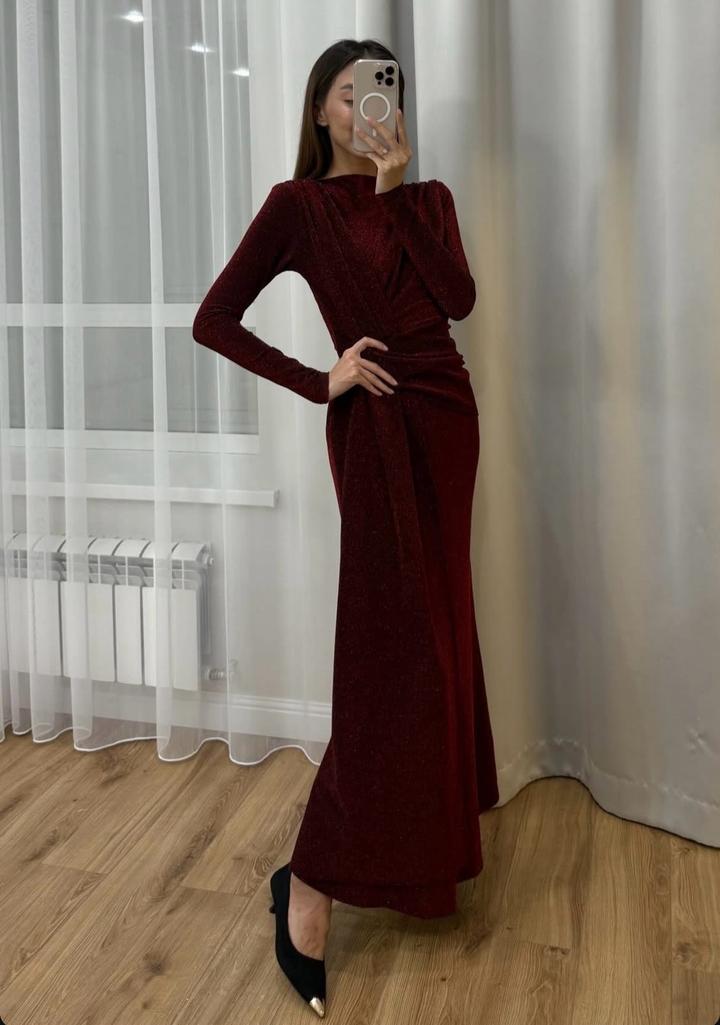 sz store Вечернее платье макси с длинным рукавом